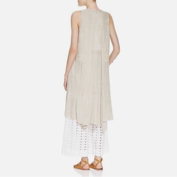 Free People Baja Escape Sleeveless Linen Duster Cream Size Medium - Picture 2 of 6